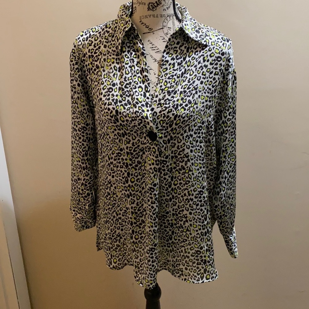 Zara animal print blouse